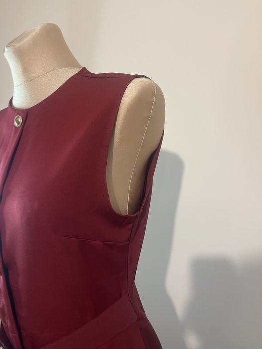 Nowa bordowa sukienka midi ołówkowa