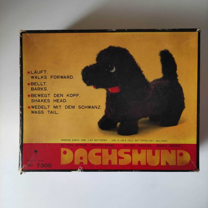 Zabawka Dachshund 7300 Made in Japan - czasy PRL