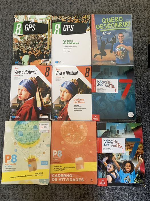 Livros 8 ano portugues, geografia, história