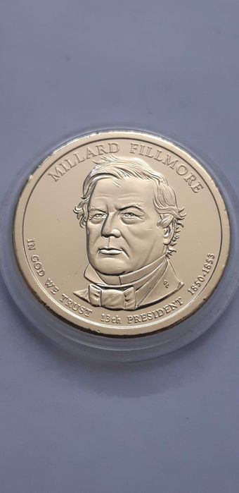 USA 1 dolar - 2010 - Millard Fillmore - platerowana złotem - mennica P