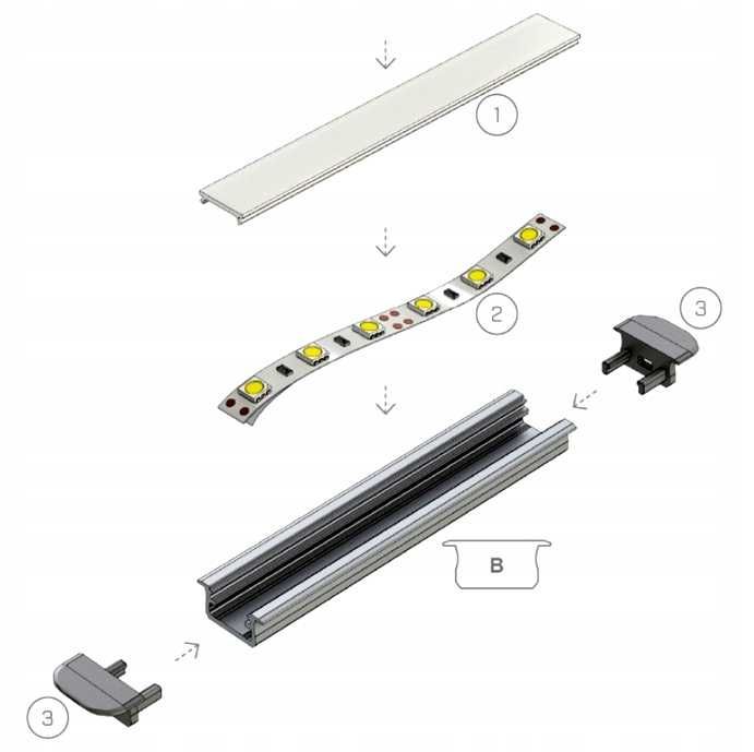 Listwy LED schodowe aluminiowe 50 cm wpuszczane