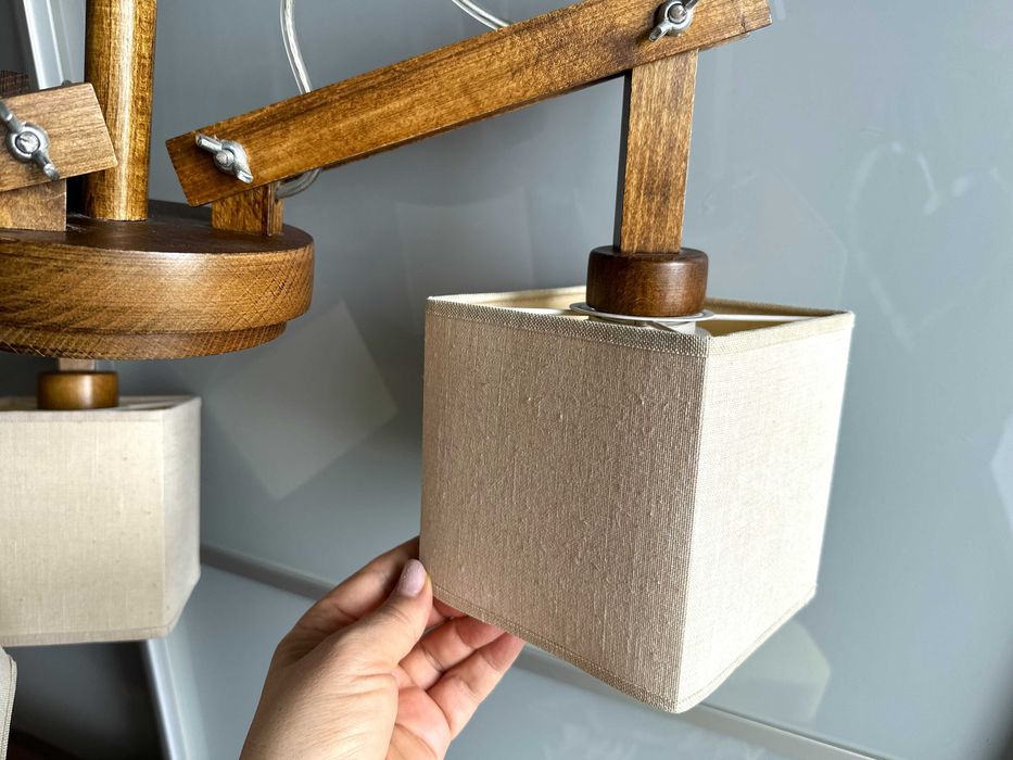 Люстра потолочна дерев'яна. 5 ріжків