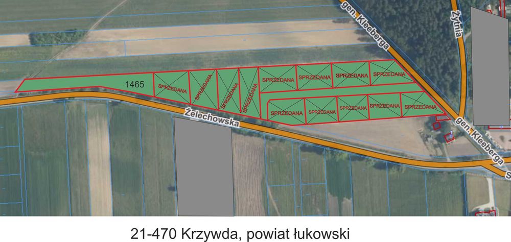 Działka budowlana 1469 - Krzywda pow. łukowski