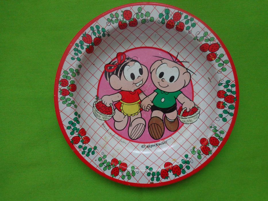 TURMA DA MÔNICA Pratos Antigos em Chapa.  Made in Brasil