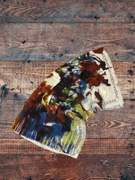 Nowa husta, szal Guess multicolor pop art fashion woman 120x125