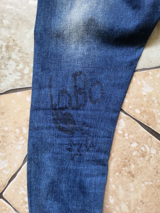 Spodnie dżinsowe L z ozdobnymi mankietami