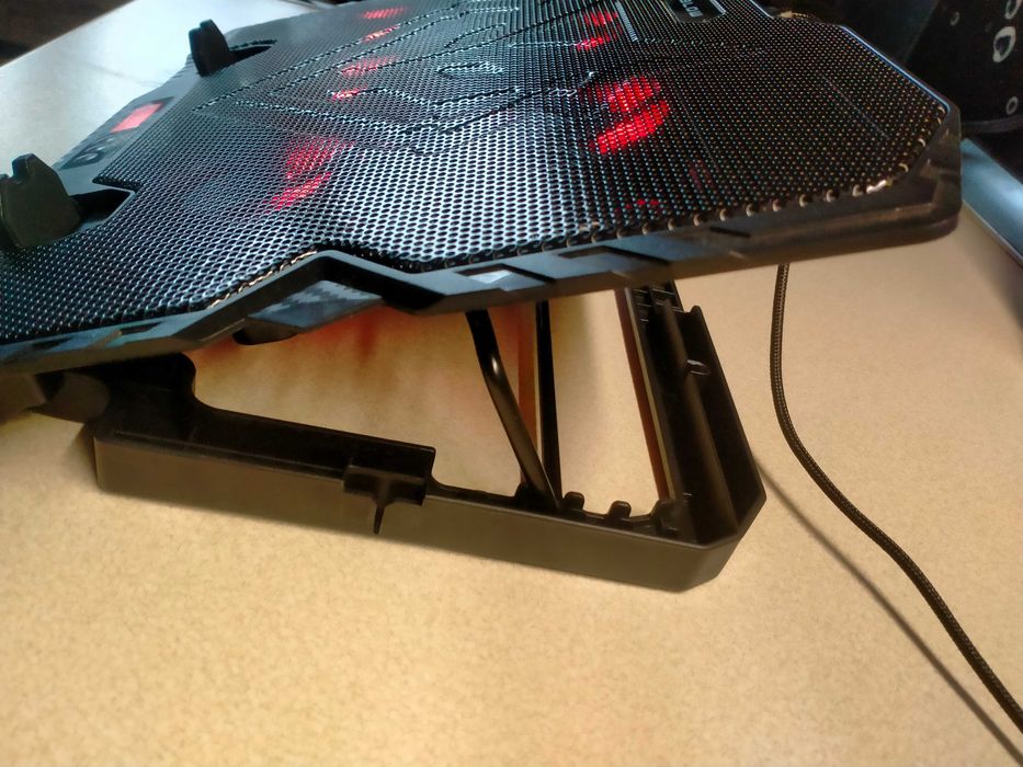 Podstawka Chłodząca pod Laptopa do 17' Gamingowa-Duża-LED-HUB-2xUSB