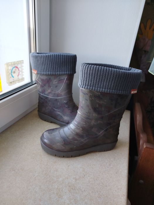 Резинові чоботи утеплені дитячі, 32 розмір, гумові чобітки