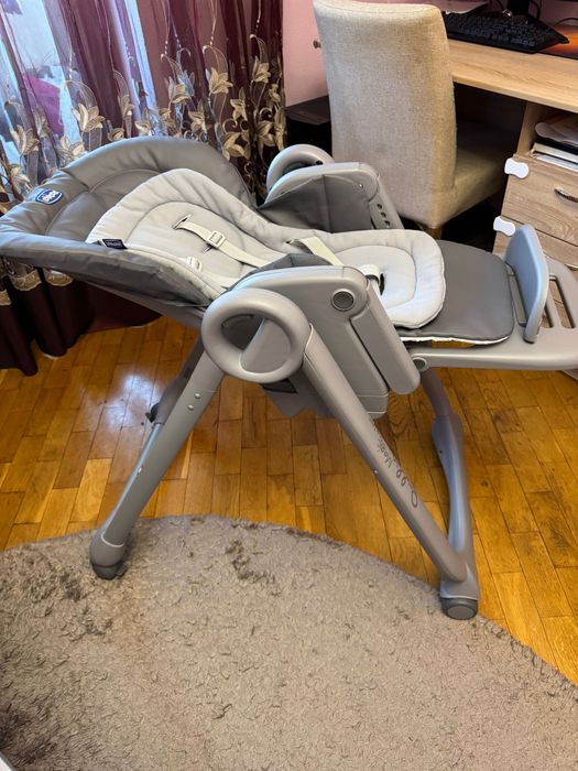 Стільчик для годування/шезлонг Chicco Polly Magic Relax сірий,як новий
