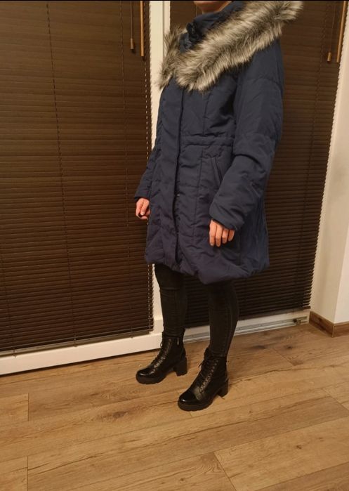 Kurtka lekko ocieplana granatowa 48 4XL Bonprix