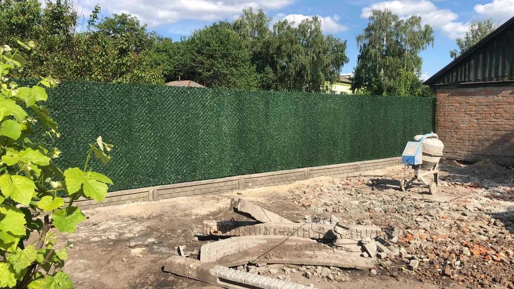 Зелена Сітка на забор, зелений декоративний Забор. Висота 80см.