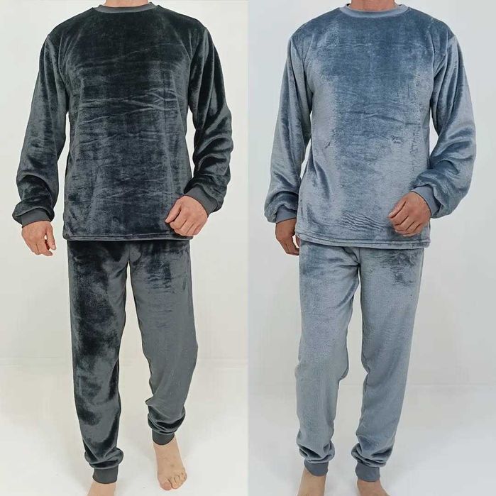 Чоловічий домашній махровий костюм піжама