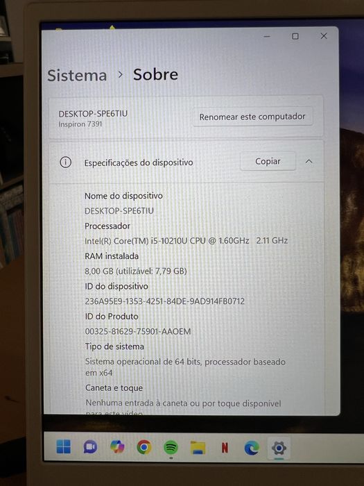 Dell Inspiron 13 7391 - i5-10210U, 8GB RAM, SSD 512GB