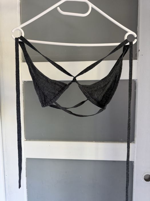 Grafitowy dzianinowy top braletka ZARA rozmiar L soft