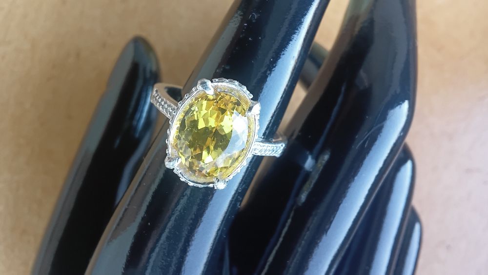 Anel em Prata com Safira Certificada