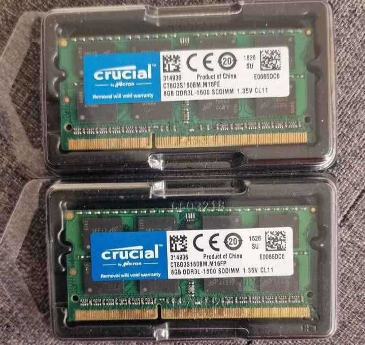 Duas Memórias Ram da CRUCIAL 16GB Total