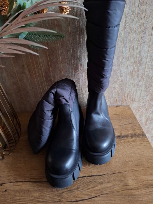 Продам нові жіночі чоботи, шкіра. Демісезон.