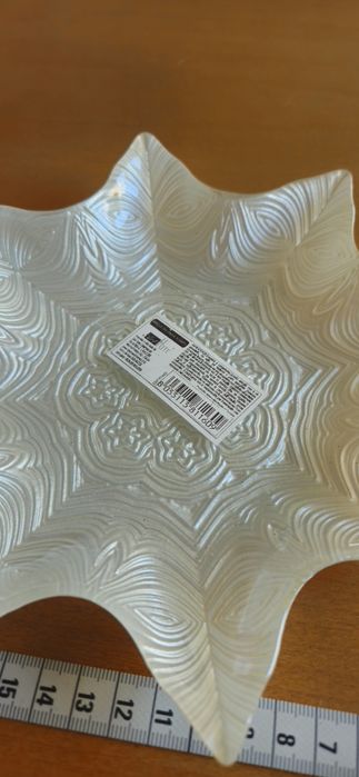 Taça Estrela Natal em Vidro Branca Nova