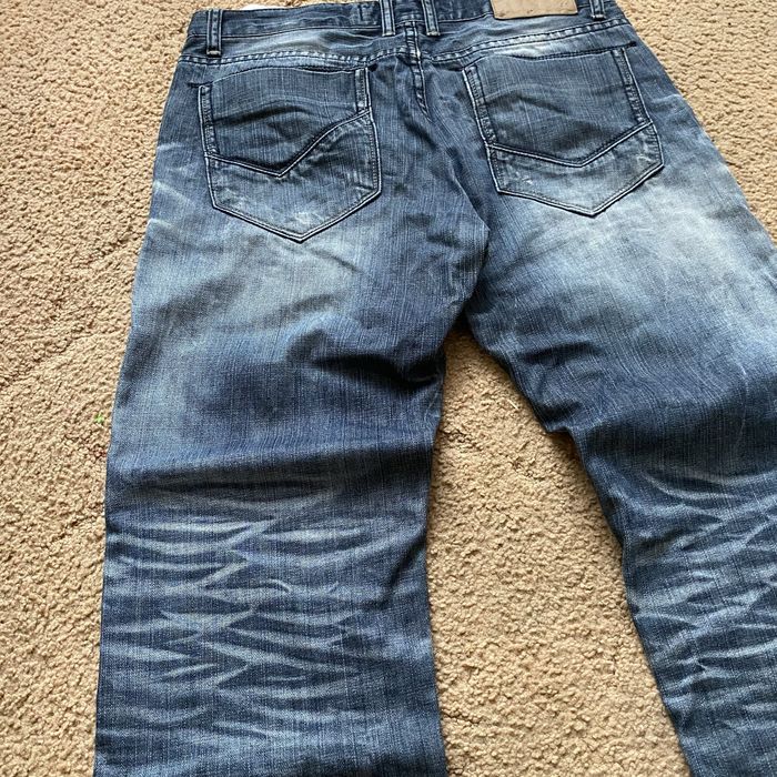 Джинсы синие Fishbone straight прямые клеш буткат фейд фларед bootcat flared jeans