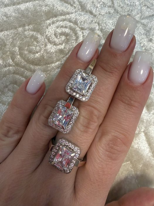 Гарнітур срібло з золотими пластинами Новий р 18,5