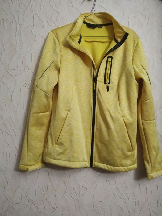 Термокуртка, , колір меланж жовтий з білим