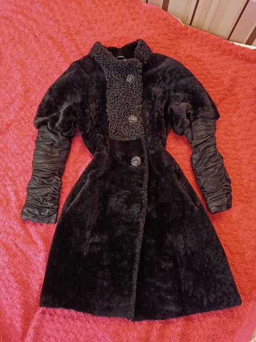 Шуба приталена з поясом