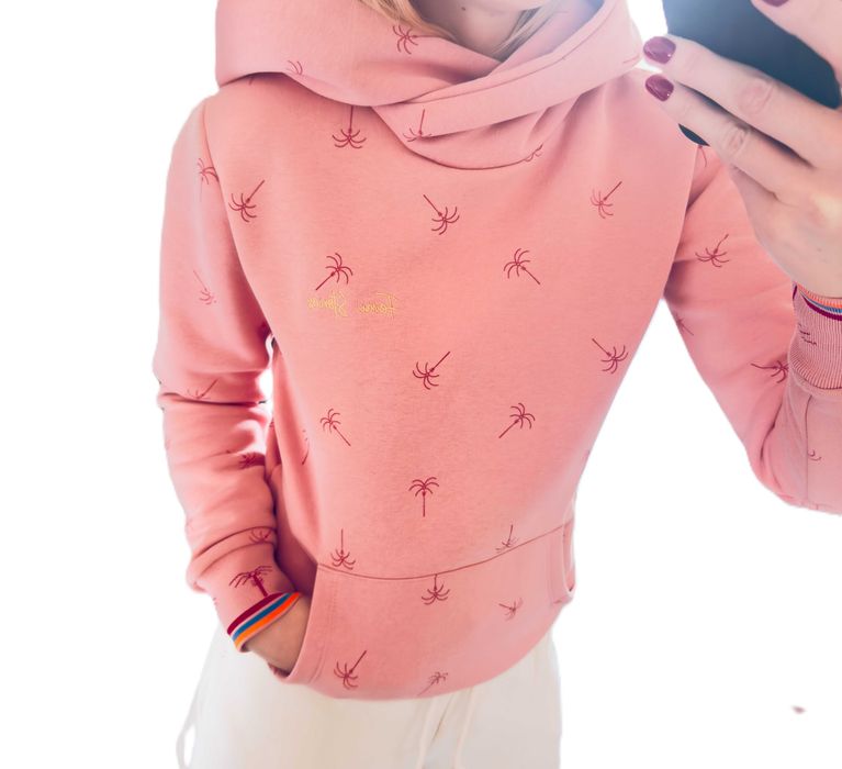 Femi stories bluza różowa gruba kaptur kangurka oversize s 36 L 40
