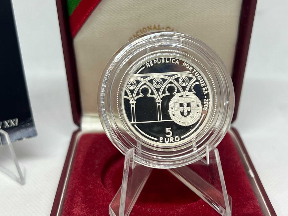 Portugal 2005 - Estojo 5 Euros Prata Proof 800 anos do Nascimento de Pedro Hispano - Papa João XXI