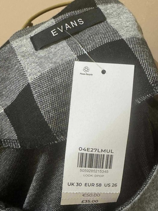 Evans sukienka plus size 9XL krata oversize wysyłka inpost GRATIS