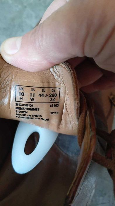 мужские коричневые кожаные туфли оксфорды clarks 44р. 29 см