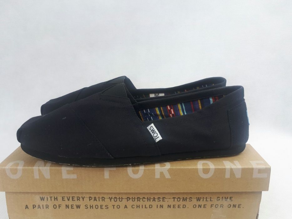 NOWE espadryle meskie TOMS MEN eu42 black on black canvas - półbuty