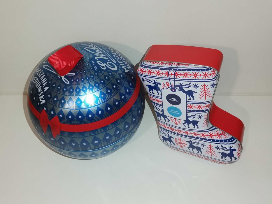 Zestaw ciekawych puszek metalowych XL - przechowywanie, ozdoba BN