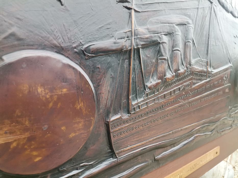 Relief miedziany - obraz "D. A. Kaiser Wilhelm 1907 Hamburg"