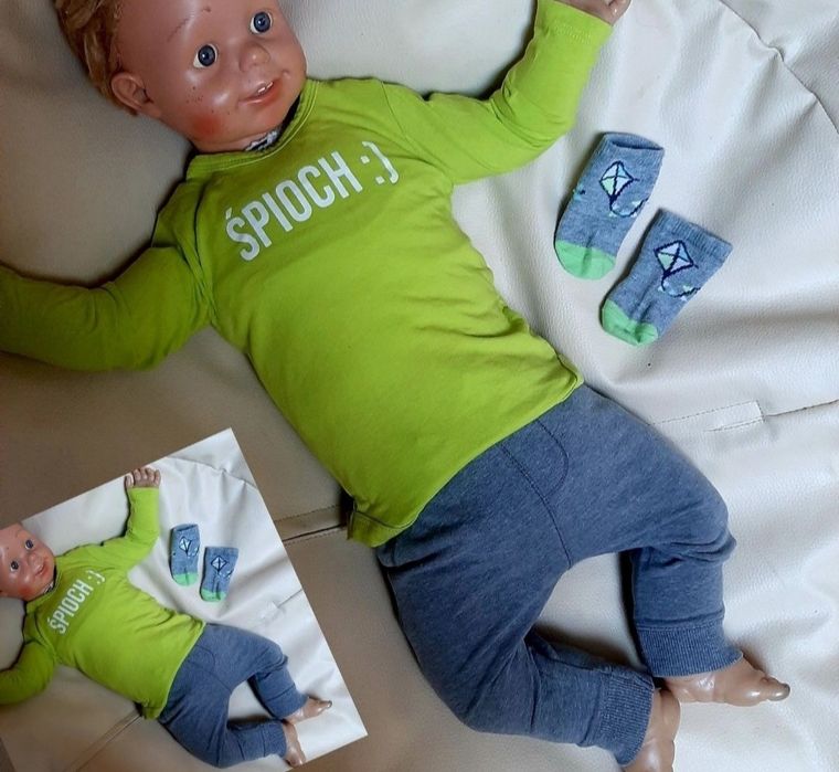 Zestaw roz 62/68 18 sztuk mega paka komplet dla chłopca wyprawka dres