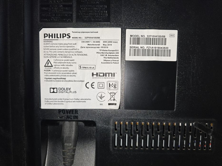 Televisão Philips Full HD 
32PFH4100/88 f