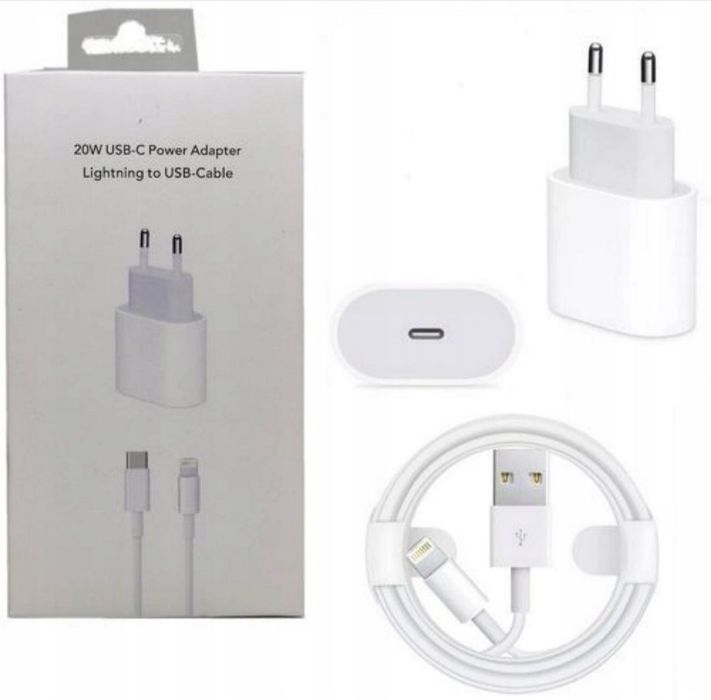 Ładowarka  USB-C 20W + kabel Lightning – szybkie ładowanie iPhone