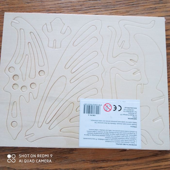 Puzzle 3D drewniane, do składania, motyl