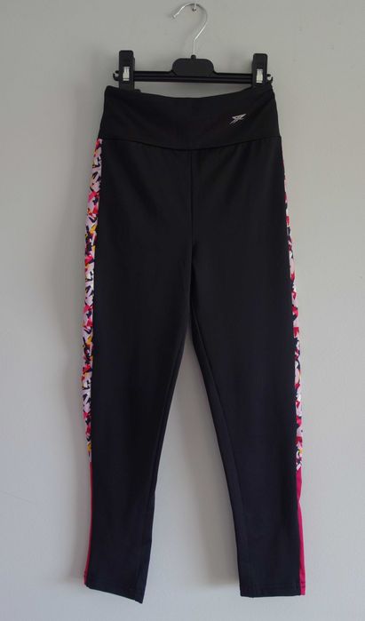 Leggings pretas com faixa lateral menina 8-9 anos 134cm