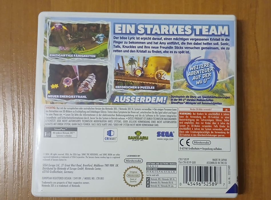 Sonic Boom Nintendo 3ds
