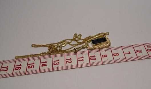 Przedwojenna nowa zawieszka błękitny kamień + łańcuszek.