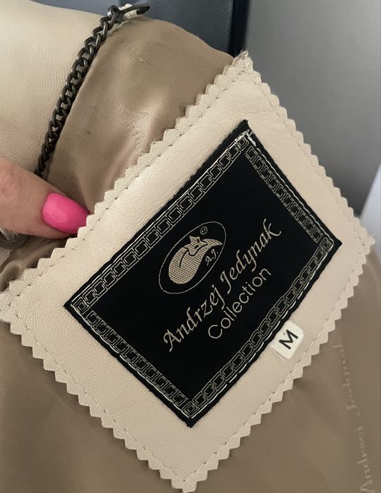 Andrzej Jedynak M skóra skórzany beżowy uroczy damski