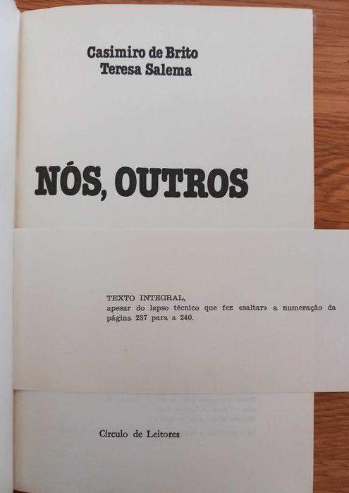 Nós, Outros - Casimiro de Brito e Teresa Salema