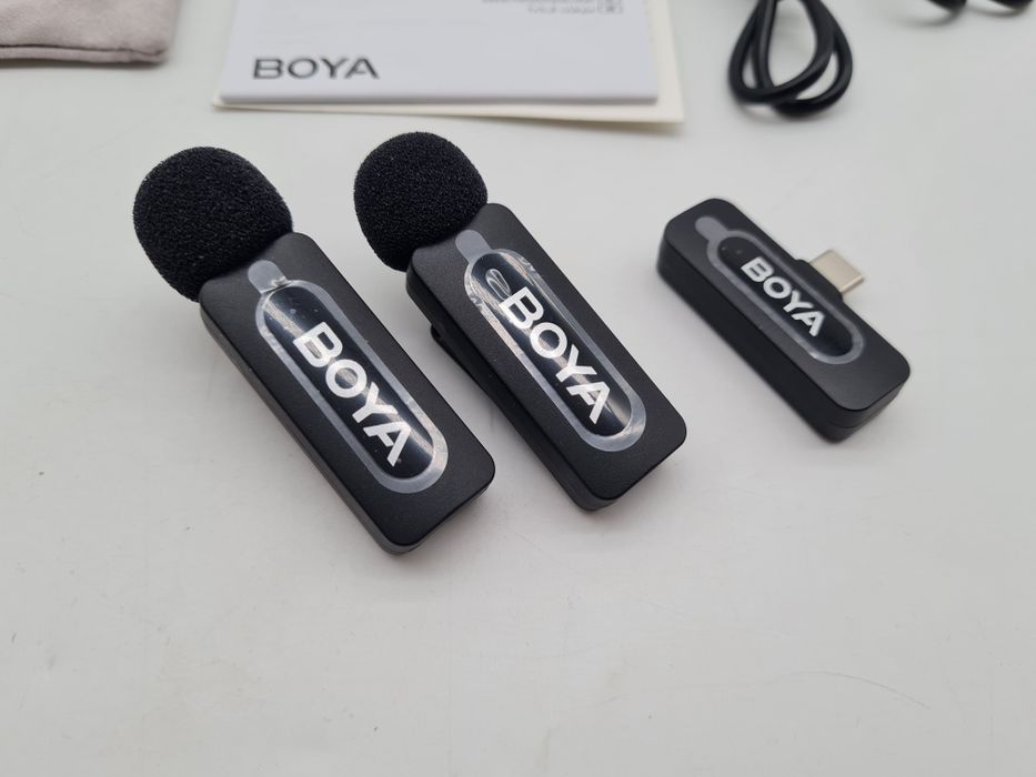 BOYA BY-V20 bezprzewodowy mikrofon 2,4 GHz do urządzeń typu C 2TX+1RX