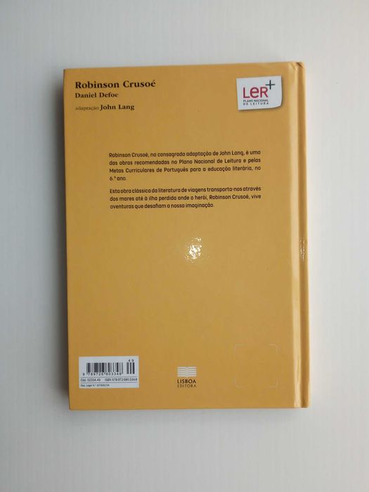 Livro  "Robinson Crusoé", de Daniel Defoe, adaptação de John Lang