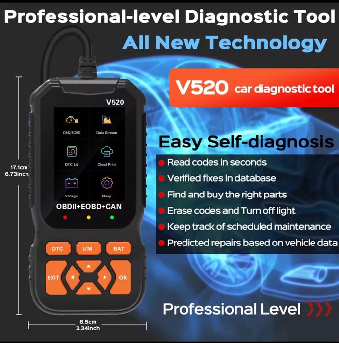 Автосканер Xiamen V520 діагностичний адаптер 
OBD-2.