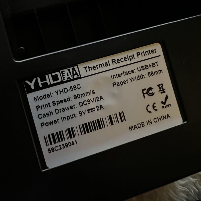 Drukarka paragonowa, zamówień Usb 58C 57mm