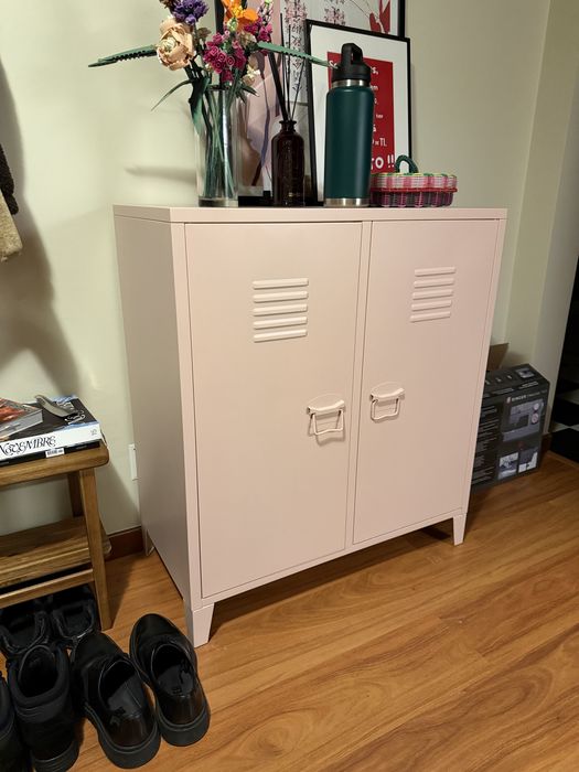 Aparador armário 80×40 cm com 2 portas em aço Pohpli