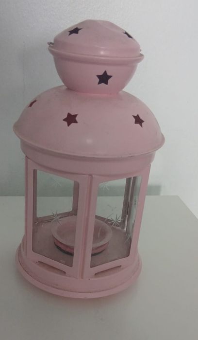 Lamparina rosa para velas 6€