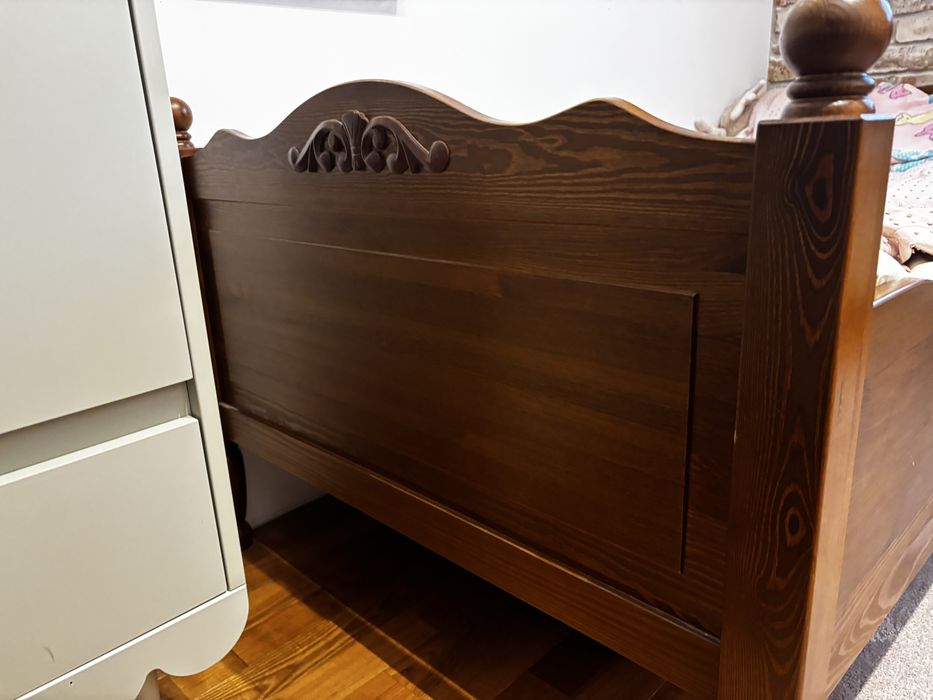 Łóżko drewniane 200x80, styl loft / rystykalny