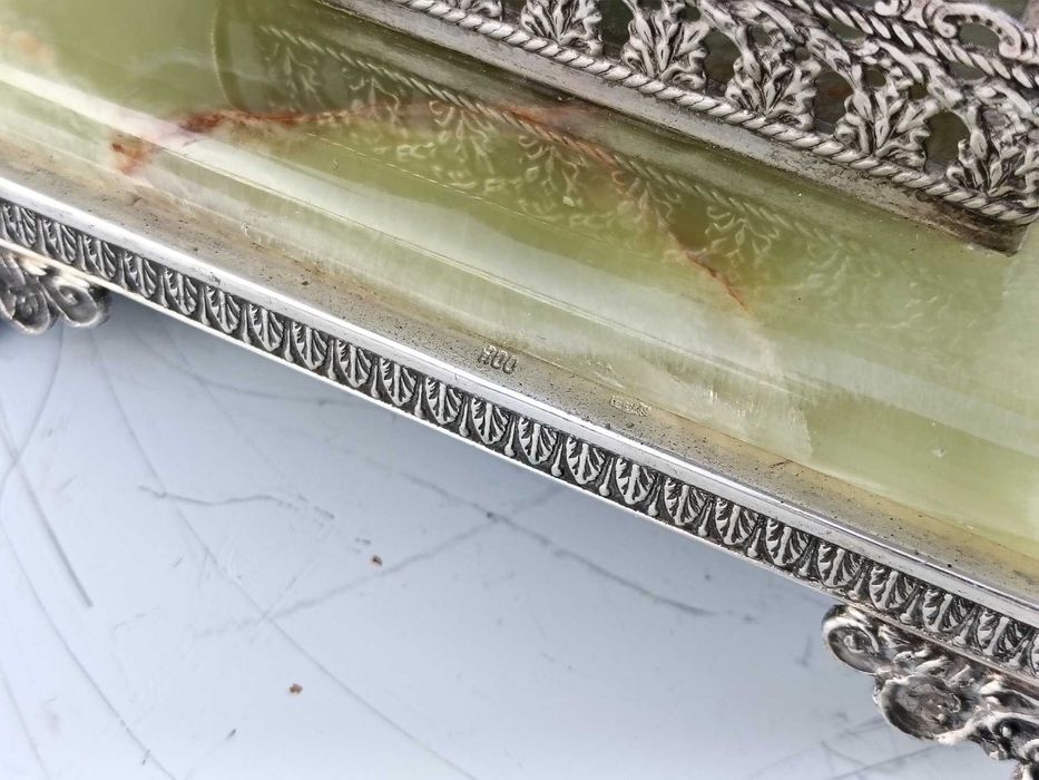 Kałamarz srebro marmur onyksowy Italia